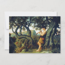 Niño pastor jugando a la flauta