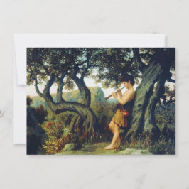 Tarjeta Niño pastor jugando a la flauta