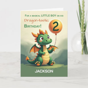 Tarjeta Niño pequeño personaliza el dragón de la copa de c