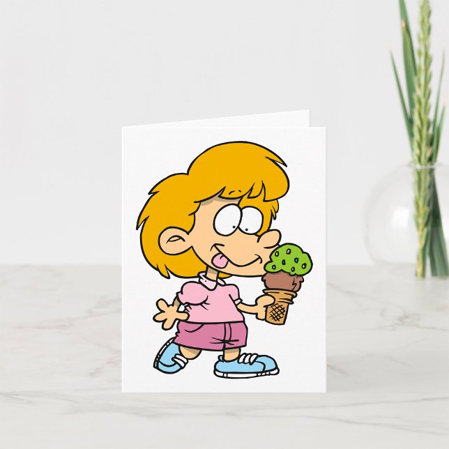 Tarjeta Niño Personalizado lindo comiendo helado (Subido por el creador)