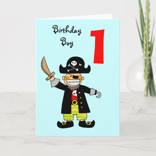 Tarjeta Niño pirata de 1 año (Anverso)