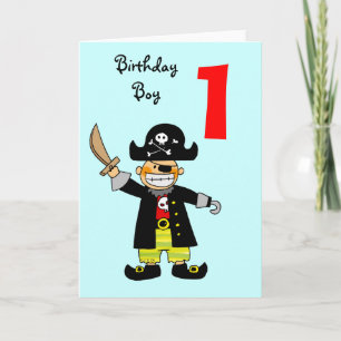 Tarjeta Niño pirata de 1 año