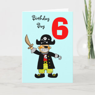 Tarjeta Niño pirata de 6 años