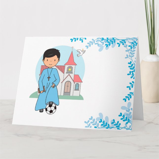 Tarjeta Niño Primera Comunión Fútbol (Anverso)