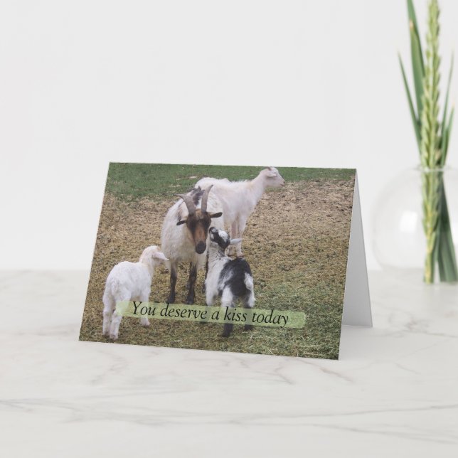 Tarjeta Niño que besa la cabra (Anverso)