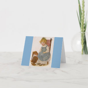 Tarjeta Niño ventilado con pintura de muñecas Notecard