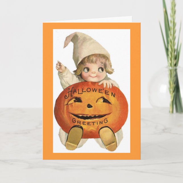 Tarjeta Niño Vintage Halloween (Anverso)