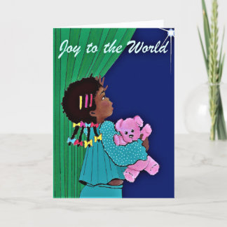 Tarjeta Niño y estrella de Navidad 