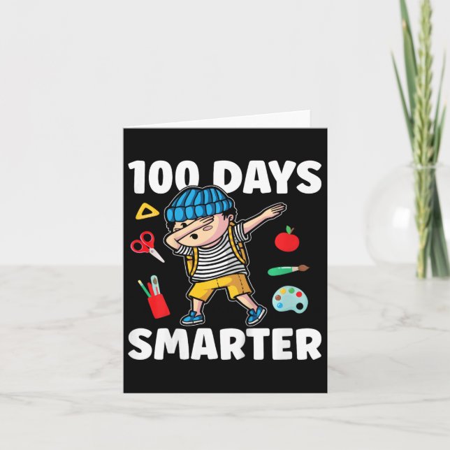 Tarjeta Niños 100º Día De La Escuela Niños Niños 100 Días  (Anverso)