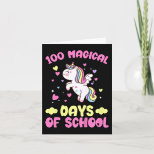Tarjeta Niños 100° Día De Chicas Escolares 100 Mágicos Día
