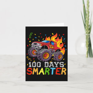 Tarjeta Niños 100 días Camión de Monstruo para Niños más I