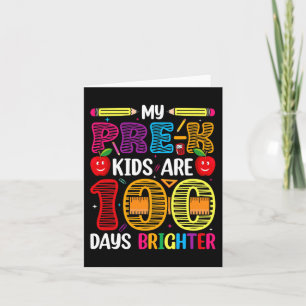 Tarjeta Niños 100 Días De Estudiante Escolar