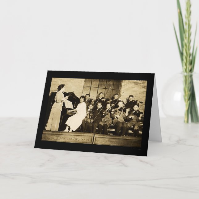 Tarjeta Niños 1910 de la orquesta (Anverso)