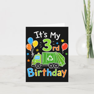 Tarjeta Niños 3 Años Camión de Basura Niño Cumpleaños 3º B