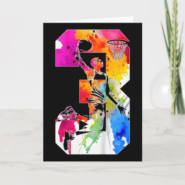 Tarjeta Niños 3 años Número 3 Esbozo 3 cumpleaños (Anverso)