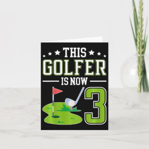 Tarjeta Niños 3er cumpleaños Fiesta Golf Niño de tres años