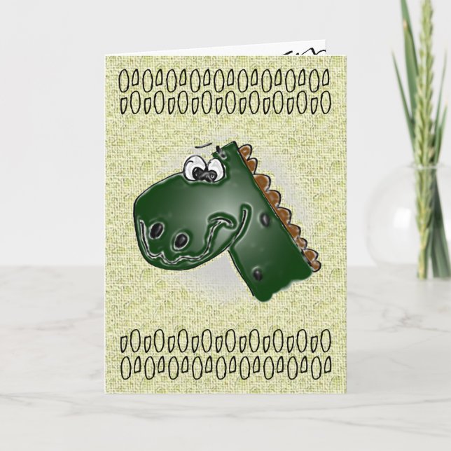 Tarjeta Niños 4º cumpleaños Dinosaurio 3D (Anverso)