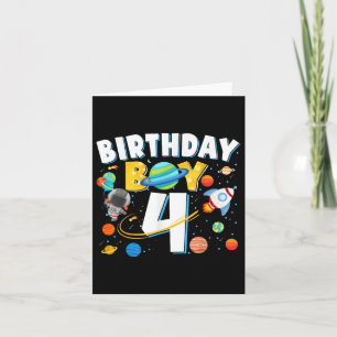 Tarjeta Niños 4 Años Planetas Espaciales Astronautas Astro