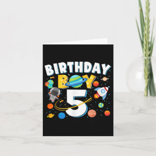 Tarjeta Niños 5 Aniversario Planetas Espaciales Astronauta