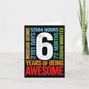 Tarjeta Niños 6 cumpleaños 6 años 72 meses Chicas de niños