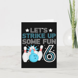 Tarjeta Niños 6to cumpleaños fiesta Bowling Boy bebé de 6