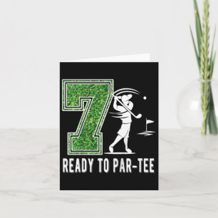 Tarjeta Niños 7º cumpleaños Golfer Boy Golf de Siete Años