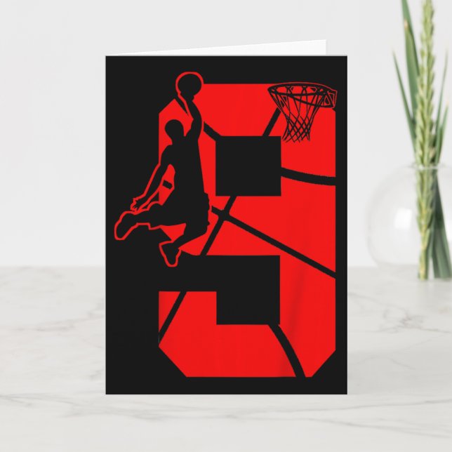 Tarjeta Niños 9 años Noveno de Bysketbyll Tema de la fiest (Anverso)