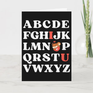 Tarjeta Niños Abc Te Amo Niños Ardilla Día de San Valentín