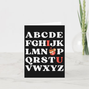 Tarjeta Niños Abc Te Amo Niños Ardilla Día de San Valentín