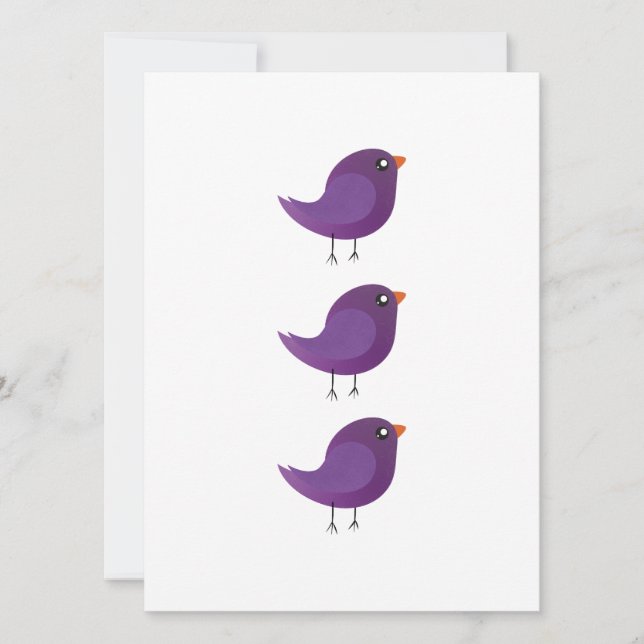 Tarjeta Niños adorables pájaros (Anverso)
