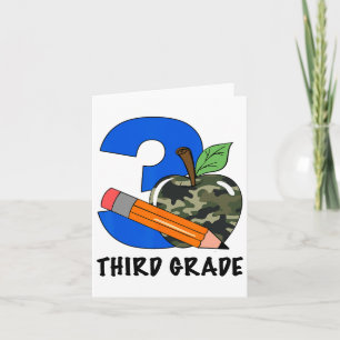 Tarjeta Niños Apple de tercer grado de camo de tercer grad