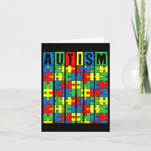 Tarjeta Niños Autismo Conciencia Pieza de rompecabezas Niñ