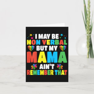 Tarjeta Niños Autismo Puedo ser no verbal pero mi mamá no