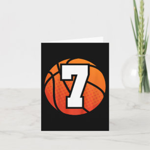Tarjeta Niños Baloncesto Cumpleaños 7 Número Siete Años