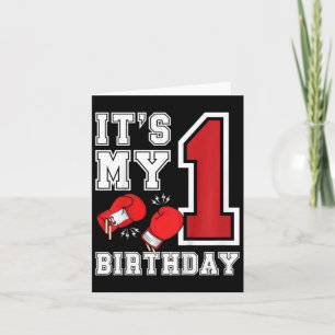 Tarjeta Niños Boxeador de 1 año de edad Boxer Boxer Bday