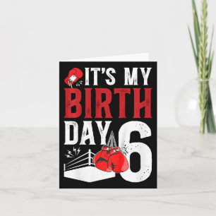 Tarjeta Niños Boxeador de 6 años de edad Boxer Bday
