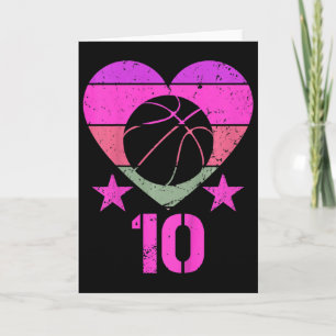 Tarjeta Niños Bysketbyll Cumpleaños Niño De 10 Años Chica