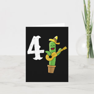 Tarjeta Niños Cactus Lover México 4º regalo de cumpleaños 