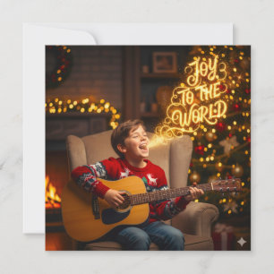 TARJETA NIÑOS CANTANDO TEMA DE ALEGRÍA NAVIDEÑA
