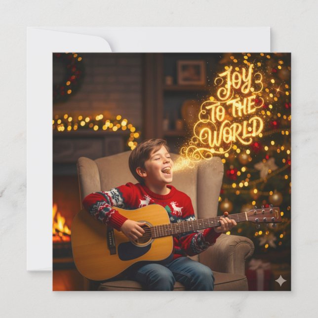 TARJETA NIÑOS CANTANDO TEMA DE ALEGRÍA NAVIDEÑA (Anverso)