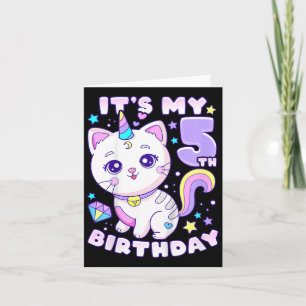Tarjeta Niños Chica de cumpleaños de 5 años