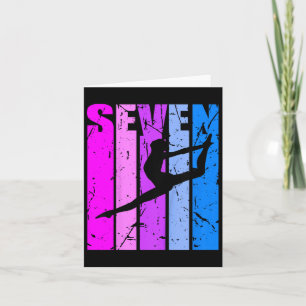 Tarjeta Niños Chicas Gimnasia Séptimo Baile de cumpleaños