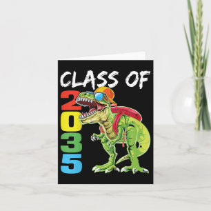 Tarjeta Niños Cl De 2035 T Rex Dinosaur Primer Día De Kind