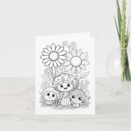 Tarjeta Niños Coloreando Día de la Madre