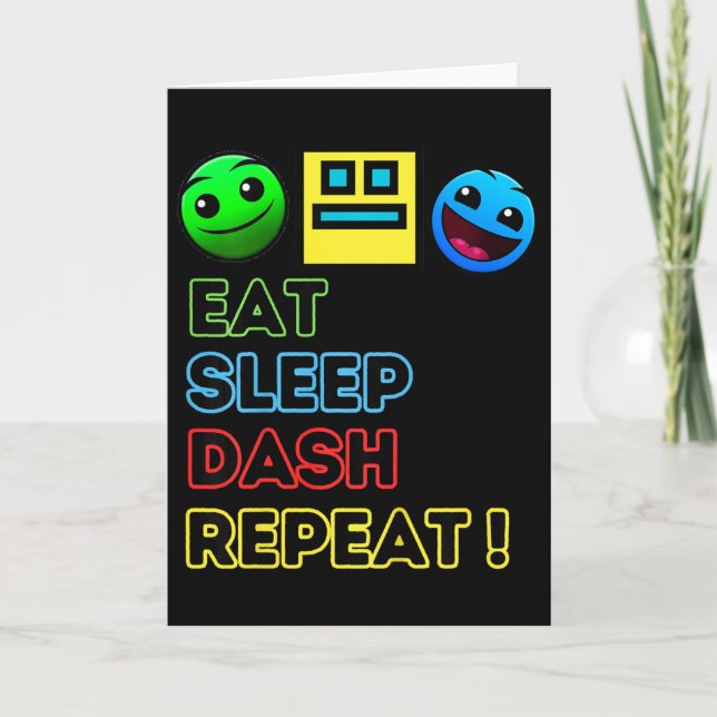 Tarjeta Niños Comen Duermen Dash Repetición Video Juego Ge (Anverso)
