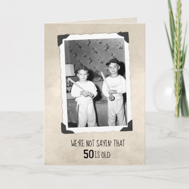 Tarjeta Niños con batas de béisbol Humor de cumpleaños núm (Anverso)