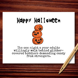 Tarjeta Niños con cobertura de purpurina y Halloween con v