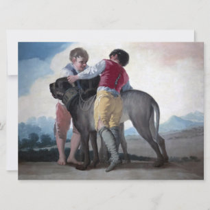 Tarjeta Niños con un perro desgarrador