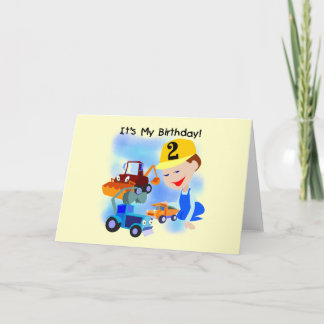 Tarjeta Niños Construcción Camisas y Regalos de Segundo Cu