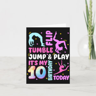 Tarjeta Niños Cumpleaños 10 Años Gimnasta 10º Gimnasia Cum